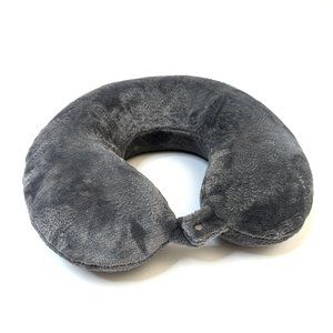 Travel Neck Pillow Gray Washable Cover Memory Foam